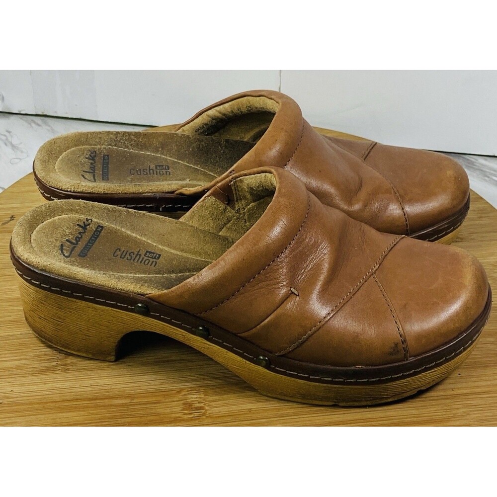 Clarks Collections Women's Heeled Clogs Brown Size 6M - Picture 2 of 6